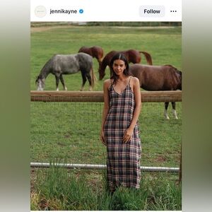 Jenni Kayne Plaid spaghetti Maxi Dress